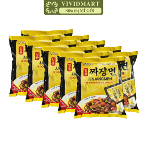 [SET 10 GÓI] - PALDO - Mì trộn xốt tương đen Jjajangmen nhập khẩu (có gói xốt thật) Mì tương đen nhập khẩu Jajangmen (200g/gói)