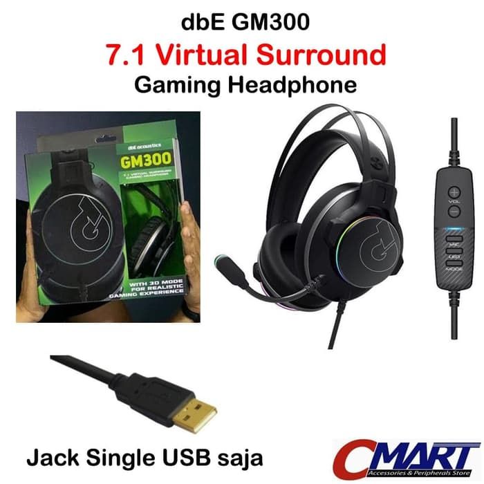 Headset Gaming dBE GM300 Virtual Surround Headphone DBE