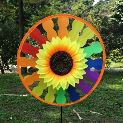 INNICE Multistyles Sunflower Windmill PVC Diameter 28/30cm Garden Yard Wind Spinner High Quality Stake Standing Lawn Flower Pinwheel Outdoor Party Picnic Decor