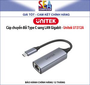 Cáp chuyển đổi Type C sang LAN Gigabit - Unitek U1312A