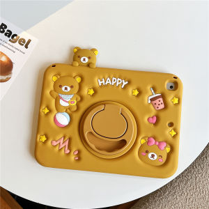 Apple iPad Pro Air 11 M2 M3 10th 9th 11th M4 7th 6th 5th Air Pro 3rd 4th 10.9 "10.2" 9.7 "10.5" 11.0 "สำหรับเด็กน้อยน่ารักแท็บเล็ตหมีช่องใส่ปากกาซิลิโคนหดตัว