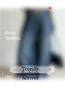 2026 Fall New Women Retro Blue Wide Leg Denim Pants High Waist Loose Draping Floor Length Long Jeans