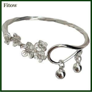 Fitow New Plum Blossom Bell Bracelet Chinese Style Retro Color Cuff Bracelets For Women Flower Open Bangle Bracelet Jewelry