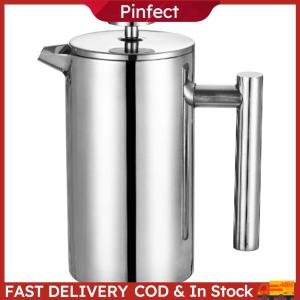 Stainless Steel French Press Coffee Maker 12/27/34oz French Press Tea Maker Double Wall Portable Coffee Pot with Micro-Filter for Home Travel