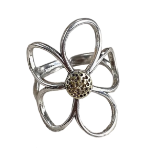 Opening Finger Rings Adjustable Finger Rings Hollow Flower Open Rings Finger Copper Texture for Fashion Lover