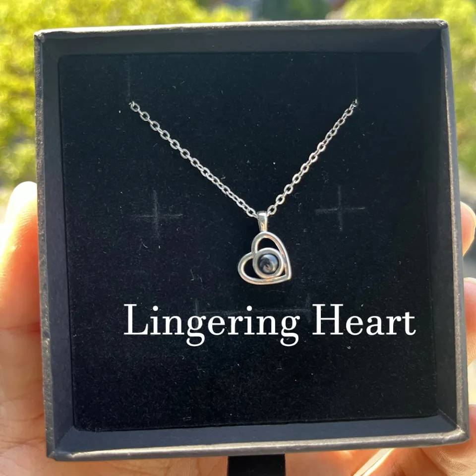 Custom Photo projection necklace stainless steel chain heart