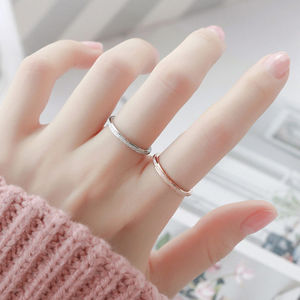 Nicedays🍒Cincin Titanium 18k Emas Cincin Pasangan Buram Anti Karati