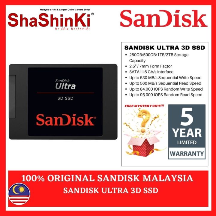 SanDisk Ultra 3D SSD 250GB/500GB/1TB/2TB 560MB/s Solid State