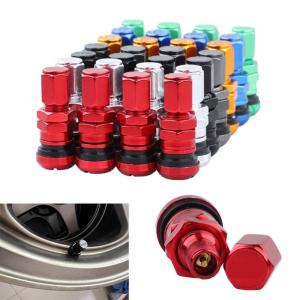 Lightweight Car Tire Valves Cores Leak Proof with Dustproof Moisture Protective Caps For Extreme Driving Conditions 4pcs