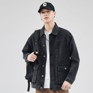 Áo khoác JEANS nam mẫu Basic AJ002 vải Denim nhiều cotton dày co dãn không ra màu phù hợp Văn phòng & Dạo phố