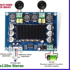 Hi Power Amplifier 2x120W Stereo Subwofer XH-M543