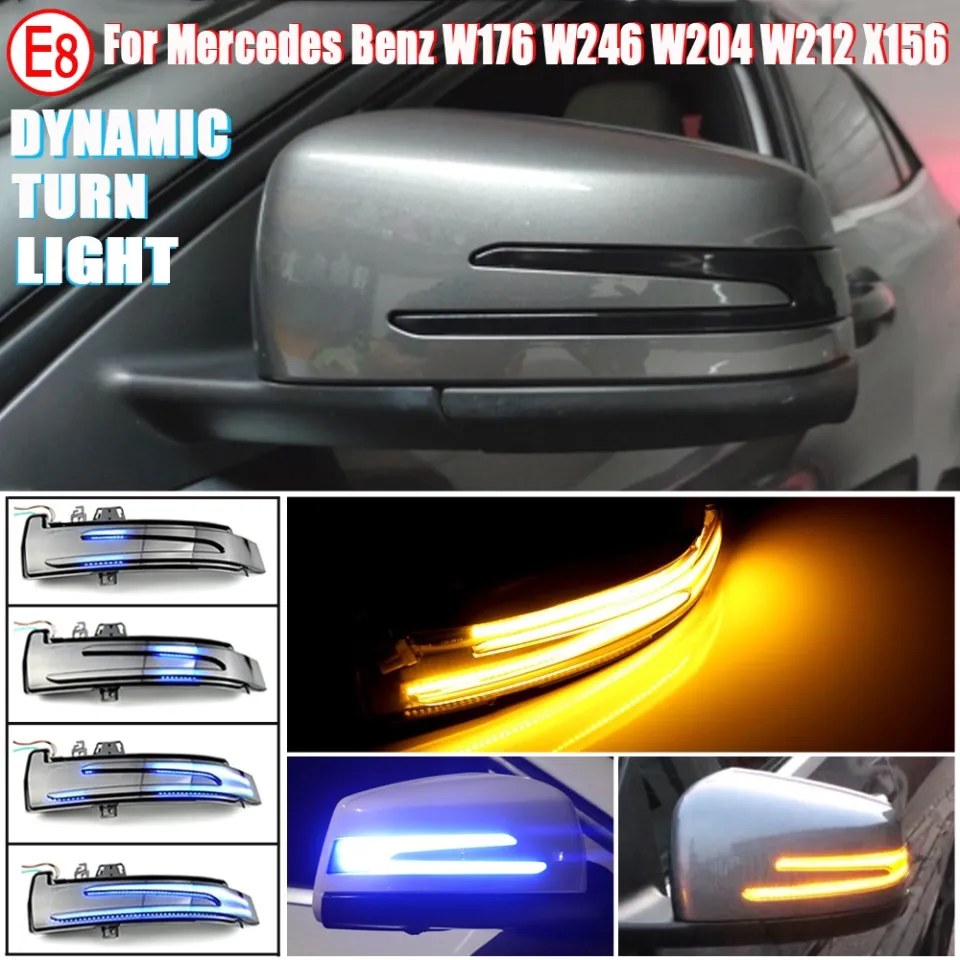 thumbnail interactive-video image 1 of Inontoauto Dynamic LED Mirror Turn Signal Lights For Mercedes-Benz W204 C300 C350 C63 AMG & W639 Vito – Smoke/Blue Lens 1 of 4