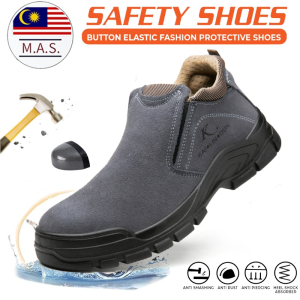 Suede Work Safety Shoes Kevlar Midsole Anti-smash Anti-scald Anti-piercing Welding Shoes Non-slip Wear-resistant Safety Boots