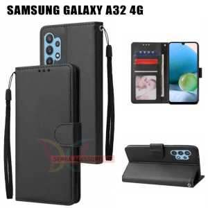 Case Dompet Lipat Tipe SAMSUNG GALAXY A32 4G Walet Leather Flip Case Slot Kartu Dompet Polos Kulit