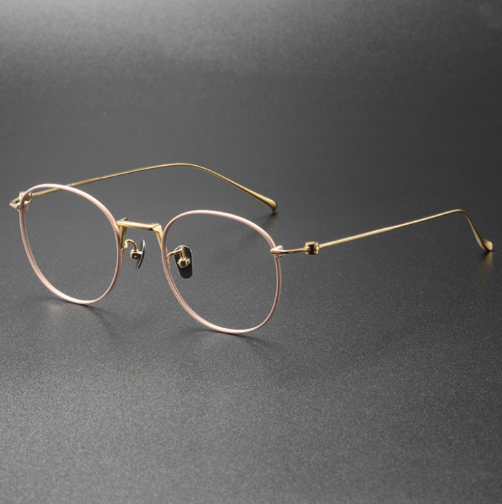 Retro Prescription Myopia Eyeglasses Frame Pure Titanium Men Optical Eyewear Anti Radiation