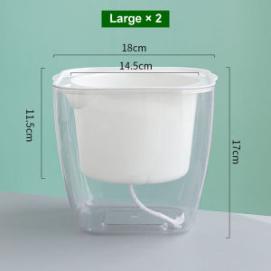 White Plastic Self Watering Planters Translucent Automatic-Watering Plant Flower Pot Planter for Indoor PlantsAfrican Violets Succulents Orchid Herb