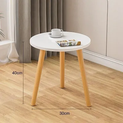 Round Side Table 2 Tier Large Storage for Living Room Sofa 40cm Nordic Minimalist Meja Sisi
