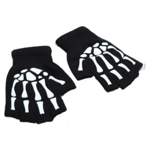 Trendy Warm Thermal Gloves Stylish Skeleton Mitten Gloves for Cold Weather Halloween Winter Cycling Skiing Climbing
