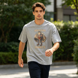 Retro Forest Scenic Hiking Husky Graphic Tee Men Cotton Crew Shirt Mountain Trip Outdoor Lightweight Casual Wear