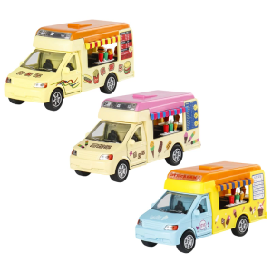 Role Play Educational Ice Cream Truck Play Vehicle Toy Enhances Creativity Social Skill Kids Collectible Pull Back Car