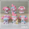 Action Figure KUROMI x MY MELODY - Miniatur Pajangan Topper Kue Mainan Hello Kitty Kurumi Melodi Cinnamoroll. 