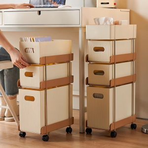 Yo-Fun Space-Saving Under Desk Cart Medieval Design Rolling Cabinet with Drawer & Bookshelf | Organize Your Dorm Room & Keep Clutter at Bay
