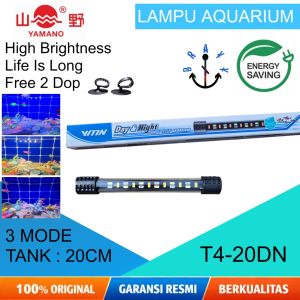 Lampu LED Celup 3 Mode Aquarium Ikan Hias T4 YMN Day & Night view 20 30 40 50 60 cm