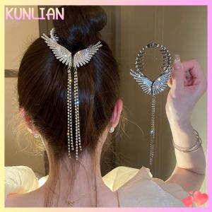 [KUNLIAN] 1Pc Rhinestone Tassel Head Ponytail Buckle Hair Clip Female Korean Hair Card Hair Accessories