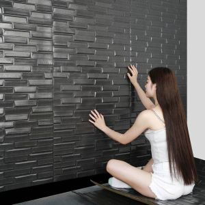 Self-adhesive wallpaper 70x77cm 3D three-dimensional wall sticker bedroom warm decorative background wall wallpaper foam diamond style brick pattern waterproof and moisture-proof washable sticker BHW