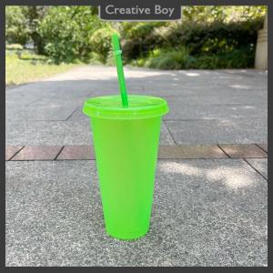 [Creative] Cốc rơm uống cốc rơm với nắp nhựa Tumbler Matte Coffe chai cup cấp thực phẩm PP nhựa với rơm