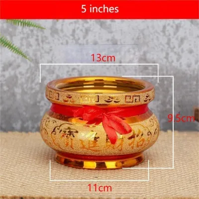 5inch Tempat Bakar Dupa Keramik Hiolo Tempat Hio Emas Tempat Dupa Hio Cina Hiolo Keramik Incense Burner