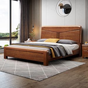 【Free Shipping】Wooden Bed Frame SingleSuper SingleQueenKing Size Bed frame With Mattress Wooden Bed frame