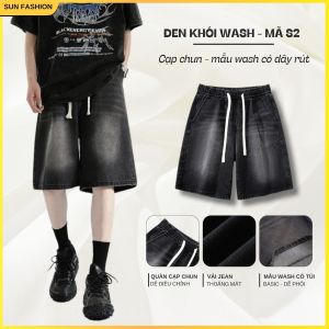 Quần jean short nam nữ basic ống rộng S2 Khói Túi Hộp mặc thoải mái dễ phối đồ phong cách hàn quốc