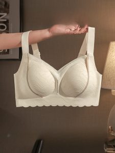 Lace Pattern Push Up Bra Thin Section Anti-sagging Support Underwear No Steel Rings Full Cups Bra