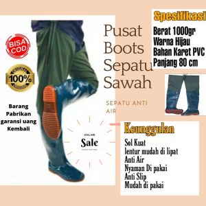 Sepatu boot panjang 80cm Sepatu tani Sepatu mancing sepatu serba guna