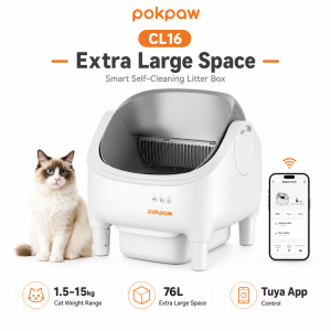 Pokpaw Automatic Self Cleaning Cat Litter Box Support Tuya Control 自动猫砂盆猫厕所