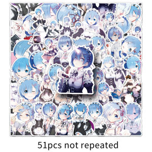 51PCS Anime characters Rem cartoon graffiti stickers waterproof decoration self-adhesive without marks without glue HD printing