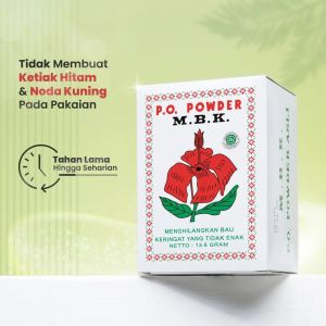 MBK PO Powder Box | Bedak Tabur 12 Sachet | Menghilangkan Bau Keringat | White Putih Silver | M.B.K