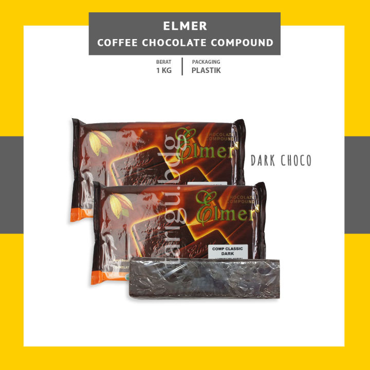 DARK CHOCOLATE ELMER COKLAT BATANG - COKLAT WARNA RASA - COKLAT BLOK - CHOCOLATE COMPOUND