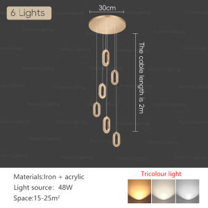 Modern Light Luxury Staircase Lamp LED Living Room Loft Long Chandelier Simple Restaurant Decoration Pendant Light