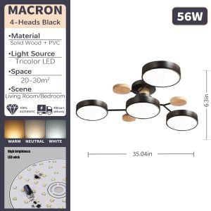LED Ceiling Light Nordic Macaron 7Heads Tri Color Chandelier for Living Room Bedroom Kitchen Lamp