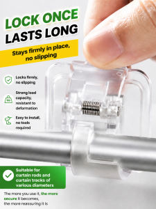 ✨ Strong & Durable Curtain Rod Hook With Flexible Clamping Mechanism/Removable/Simple Installation/Suitable For All Users Securely Grips Smooth Delicate Surface Curtain Rod Hook Fixer