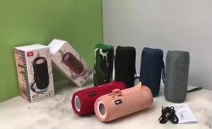 TG227Portable Fabric Wireless Speaker 10W Stereo Bass Loudspeaker with RGB Light Support TWS lanyard belt sound BT