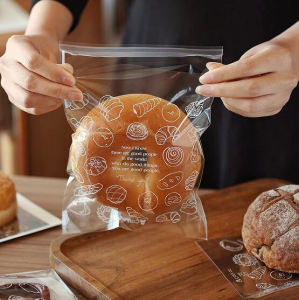 100pcs Bread Packaging Bag Transparent Self-adhesive Candy Gift Bags Bread Toast Cookies Baking Packaging