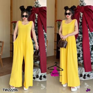 จั้มสูทขายาว แขนกุด ทรงปล่อย TW22296