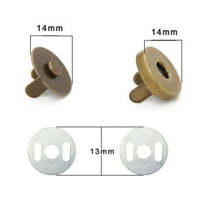 10 Bộ Nút Ví 14/18Mm Nút Từ Tính Túi Tiện Dụng Nút Bấm Kim Loại Nút Nam Châm May Mặc Thủ Công Móc Cài Môi Trường Khóa Hấp Thụ Tự Động Từ Tính Dày