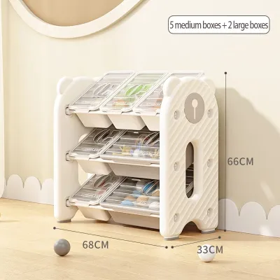 Playpark Childrens Large Toy Organizer with Cover Storage Rack Cabinet Playroom Multifunctional Book Organizer Shelf