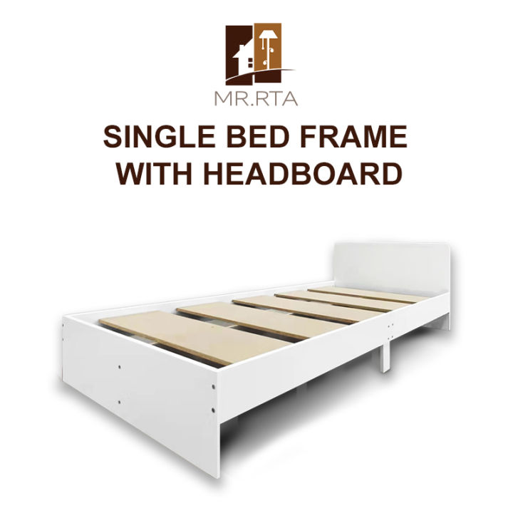 MR.RTA SINGLE BED WITH HEADBOARD/ Wooden Single Bed Frame / Wooden Bed