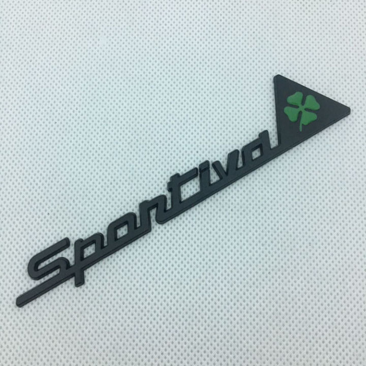 Sportiva Letter Emblem Sticker For Alfa Romeo Four Leaf Clover Lucky Grass Logo Rear Trunk Tail 4883