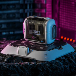 Mecha Invasion TWS Bluetooth 5.3 Headset Cyberpunk In-Ear Wireless ENC Noise Cancellation Earphone With Wireless Charging Base
